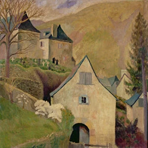 Mountain Church, Larrau (oil on canvas)