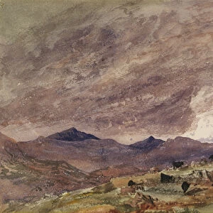 Mountainous Landscape with Stormy Sky (w / c on paper)