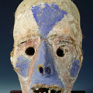 Mounted head representing death, from Vanuatu, 11th-19th century (painted clay)
