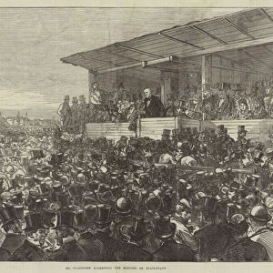 Mr Gladstone addressing the Meeting on Blackheath (engraving)