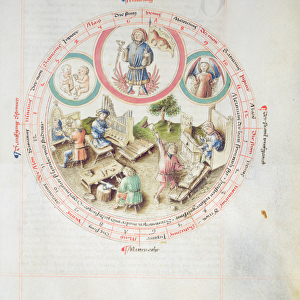 MS 2a Astron 1, fol 5. 2 Astrological chart depicting Wednesday (vellum)