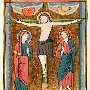 Ms 3016 fol. 18r The Crucifixion, from Psautier a l Usage de Paris (vellum)
