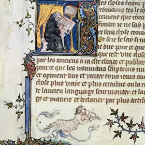 Ms 777 Monk copying a manuscript, from The History of Rome