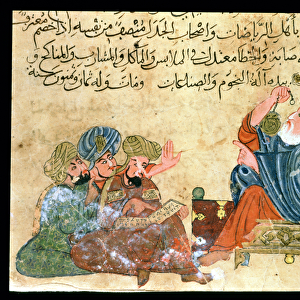 MS Ahmed III 3206 Aristotle teaching, illustration from Kitab Mukhtar al-Hikam