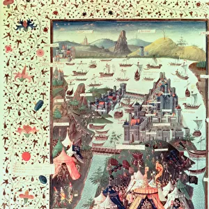 Ms Fr 9087 f. 207v The Siege of Constantinople in 1453, from Le Voyage d