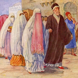 A Muslim Wedding, 1941 (colour litho)
