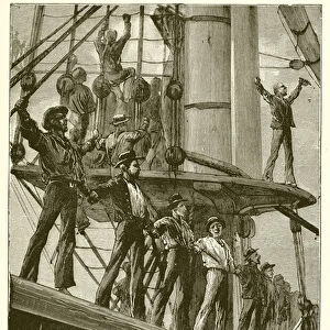 The Mutiny at the Nore; --Manning the Yards (engraving)