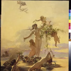 Naiades (Naiads). Peinture de Henryk Sieliradzki (1843-1902), huile sur toile. Art polonais, 19e siecle, academisme. State Regional I. Pozhalostin Art Museum, Riazan (Russie)