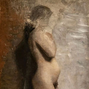 Naked female model, profile, 1886 (oil on canvas)