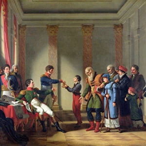 Napoleon Bonaparte (1769-1821) Giving a Pension of A Hundred Napoleons to the Pole