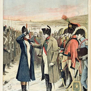 Napoleon Bonaparte (1769-1821) presenting the female officer, Marie Schellinck with