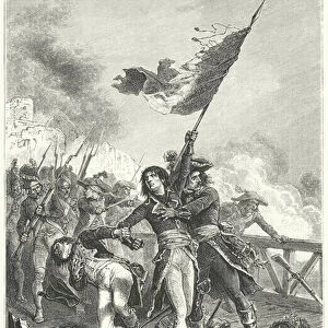 Napoleon Bonaparte on the Bridge at Arcole, 1796 (engraving)
