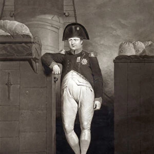 Napoleon Bonaparte on the gangway of HMS Bellerophon after reaching Plymouth Sound