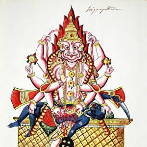 Narasimha, 4th avatar of Vishnu (w / c on paper)
