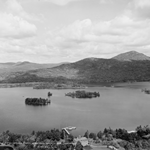 The Narrows from Shelving Rock, Lake George, c. 1900-06 (b / w photo)