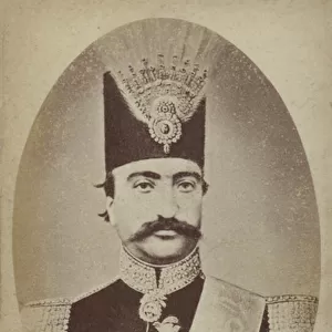 Naser al-Din Shah Qajar, King of Persia (b / w photo)
