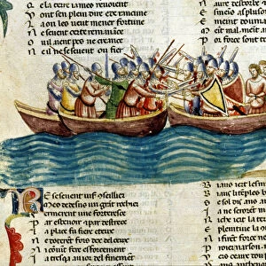 A naval battle. 13th century miniature