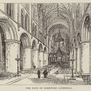 The Nave of Hereford Cathedral (engraving)