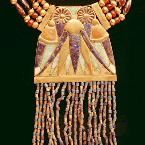 Necklace with lunar pectoral, from the Tomb of Tutankhamun, New Kingdom (electrum