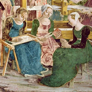 Needleworkers, detail from The Triumph of Minerva: March, Room of the Months, c