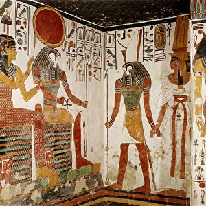 Nefertari is brought before the god Re-Horakhty by Horus, from the Tomb of Nefertari