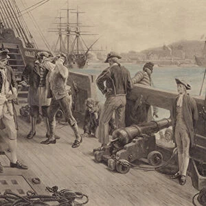 Nelsons First Footing in the Navy, Chatham (colour litho)