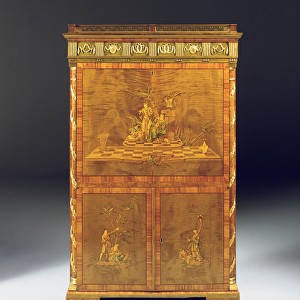 Neoclassic secretaire a abattant, c. 1775 (ormolu mounted sycamore, burr yew