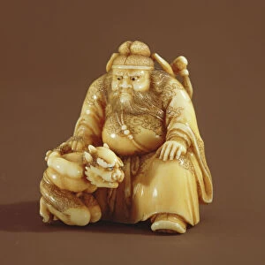 Netsuke in the form of a demon queller and a small demon, Meiji Period (1868-1912)