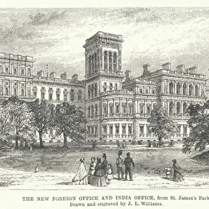 The New Foreign Office and India Office, from St Jamess Park (engraving)
