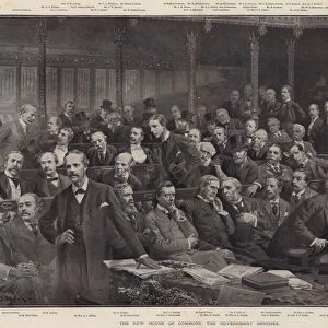 The New House of Commons, the Government Benches (engraving)