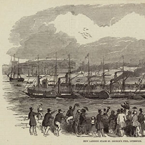 New Landing Stage St Georges Pier, Liverpool (engraving)