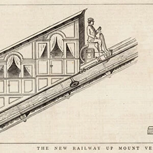 The New Railway up Mount Vesuvius, the Car (engraving)