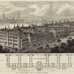 New St Thomass Hospital, opened by the Queen Last Wednesday (engraving)