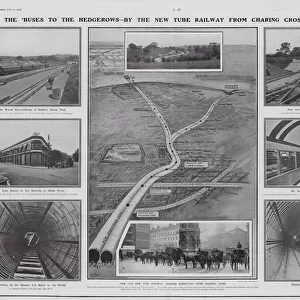 New underground railway line from Charing Cross to Hampstead, London, 1907 (b / w photo)