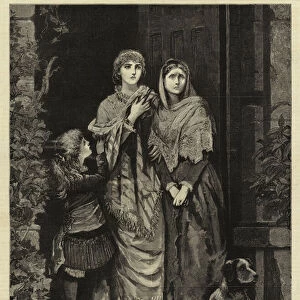 The New Year in Ireland, "Awaiting his return"(engraving)