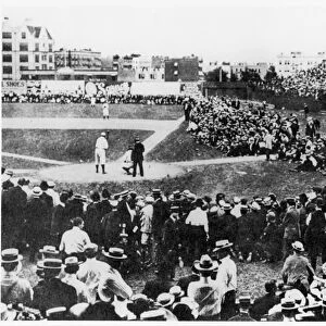 The New York Highlanders (later became the Yankees) play the Philadelphia Athletics at
