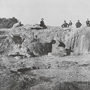 New Zealand, 1890s: Terrace of Sulphur (b/w photo)