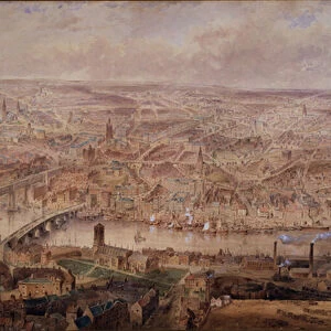 Newcastle upon Tyne in the Reign of Queen Victoria (w / c on paper (on card))