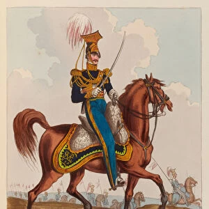 Nineteenth Lancers, 1820 (aquatint, coloured)