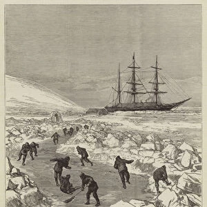 The North Pole Expedition, Skating Rink at the Winter Quarters of HMS Discovery (engraving)