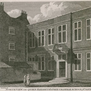 North view of Queen Elizabeths Free Grammar School, St Saviour s, Southwark (engraving)