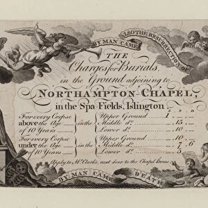Northampton Chapel, trade card (engraving)