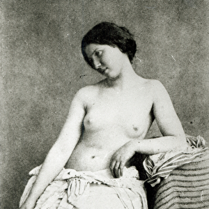 Nude Female Model, c. 1850 (b / w photo)