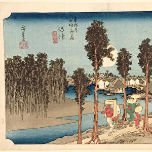 Numazu - Twilight, from the series, 53 Stations on the Eastern Coast Road, 1833 (woodblock print)