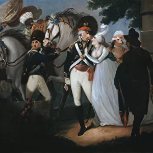 An officer of Light Dragoons taking leave of his wife, c. 1795 (oil on canvas)