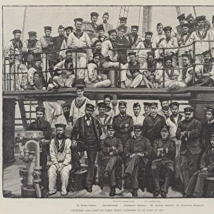 Officers and Crew of HMS Wasp, supposed to be lost at Sea (engraving)