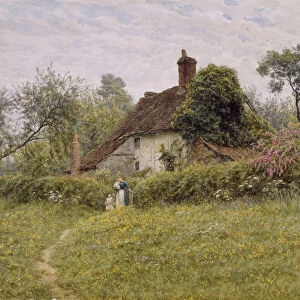 Old Cottages at Pinner, 1895 (w / c on paper)