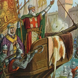 The old Doge Enrico Dandolo sacking Constantinople, 1204
