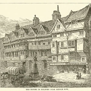 Old Houses in Holborn near Middle Row (engraving)