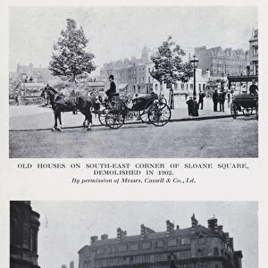 Old houses on south-east corner of Sloane Square, demolished in 1902; The Wellesley House, Sloane Square (b / w photo)